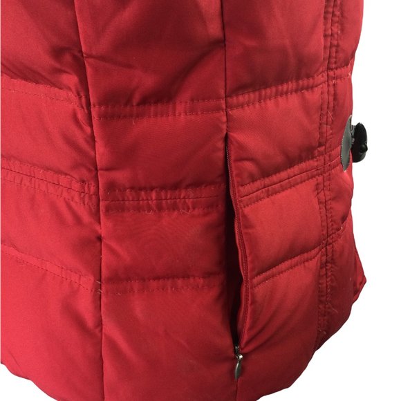 Charter Club Red Toggle Down Vest, Small - Picture 3 of 9